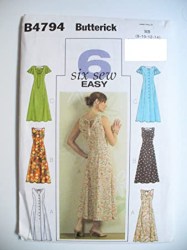 4794  Butterick 6 EZ LONGER BUTTON DRESS SLEEVES OR NOT PATTERN 16-22 UNCUT 